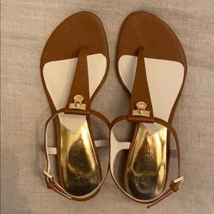 *NEW* Michael Kors Tan Leather Thong Sandals